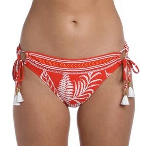 La Blanca - Tropical Tapestry Adjustable Loop Hipster Bikini Bottoms - Sz 8